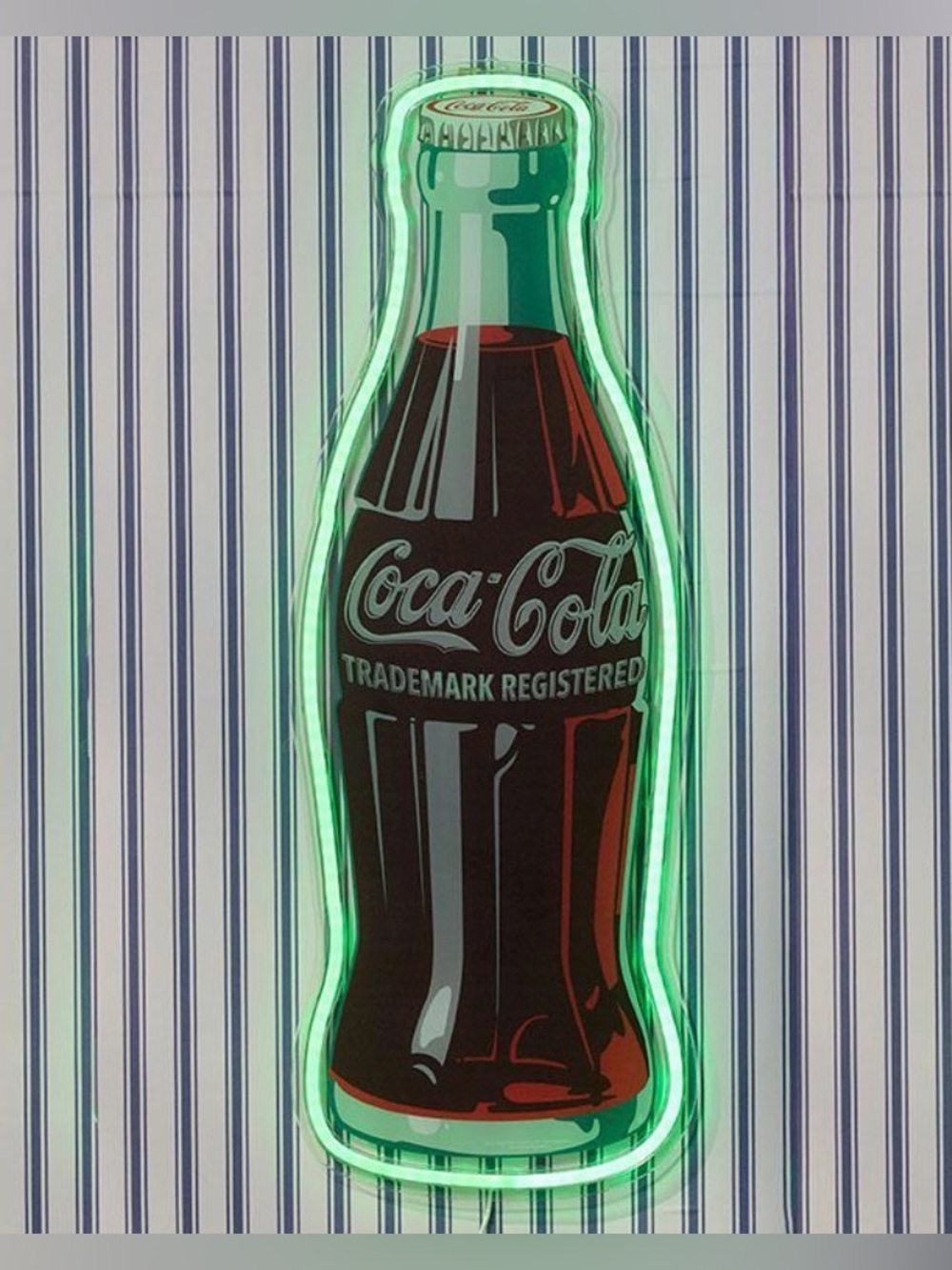 Coca Cola Neon Bottle Wall Light in Green and Red NWT